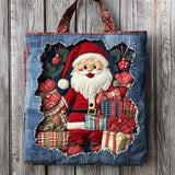 Patchwork Santa WN0801065CL Quilted Tote Bag