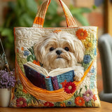 Handmade Bag - Shih-tzu with Books and Flowers