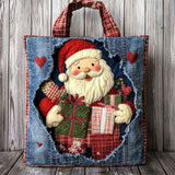 Folk Art Santa WN0801035CL Quilted Tote Bag