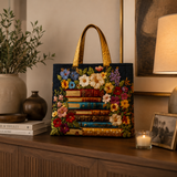Handmade bag - Floral and book print