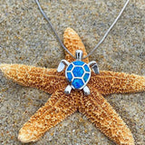 Opal and Silver Turtle Jewelry Set: Necklace and Earrings