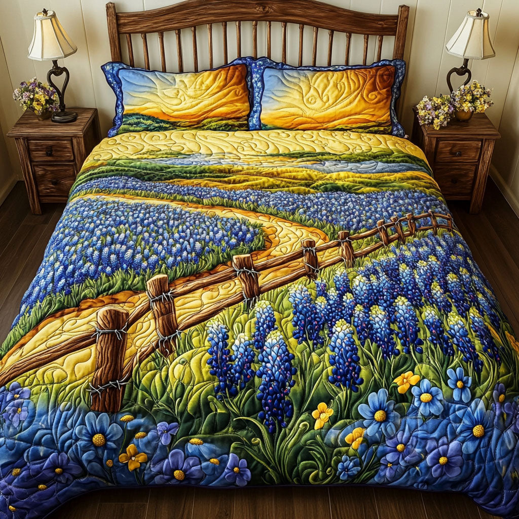 Bluebonnet 3-Piece Quilted Bedding Set NCU0VT138