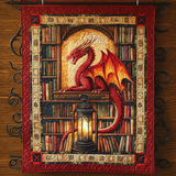 Book Wyrm Quilted Blanket NCU0DV898