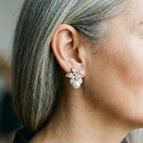Chic Floral and Pearl Earrings