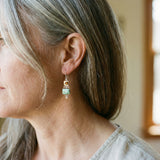 Retro Green Gemstone Earrings