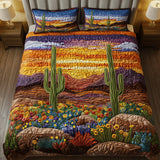 Cactus Sunrise View 3-Piece Quilted Bedding Set NCU0NT5198