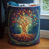 Tree of Life Quilted Laundry Basket NCU0QN023