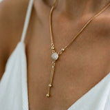 Retro Gold-Plated Crystal Pendant Necklace