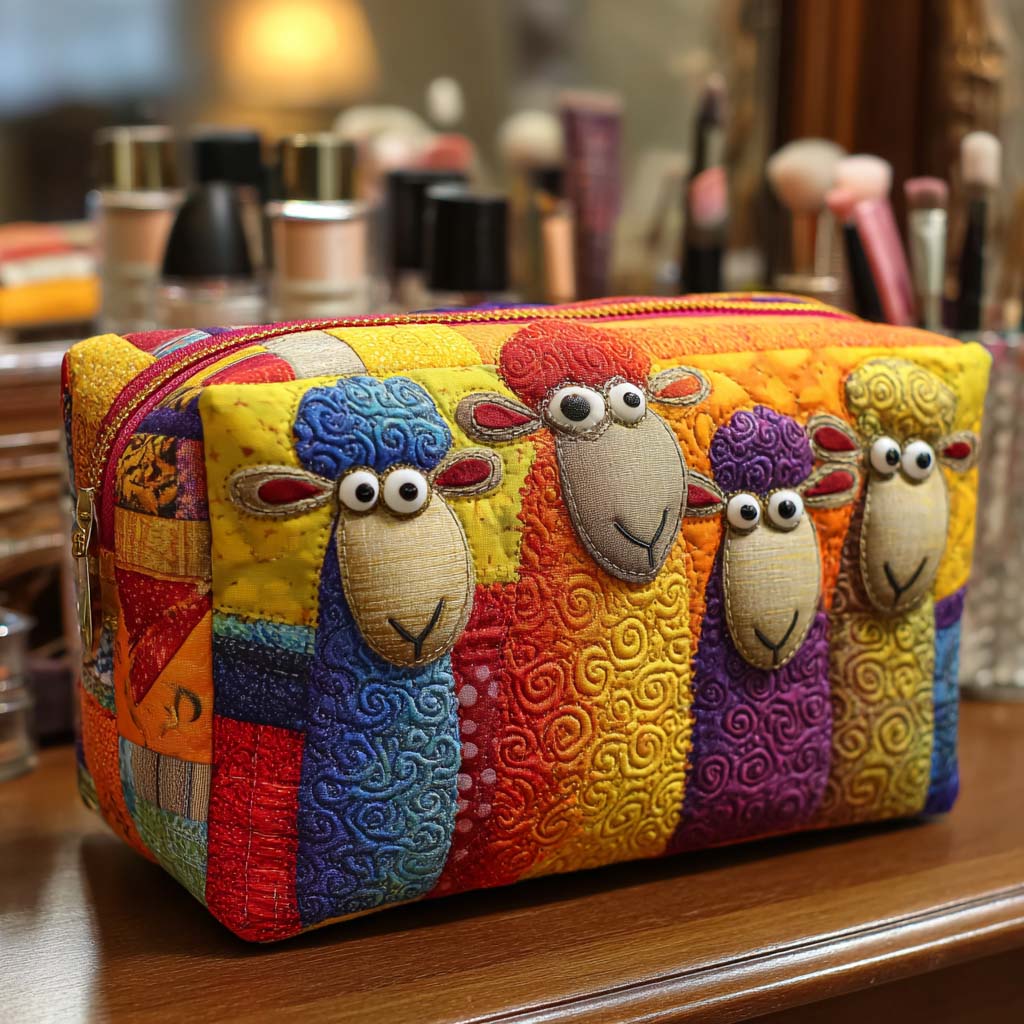 Sheep Quilted Makeup Bag NCU0VT287