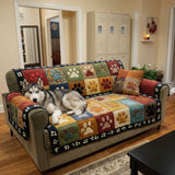 Colorful Paw Patchwork Quilted Sofa Cover NCU0TV871