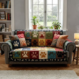 Colorful Paw Patchwork Quilted Sofa Cover NCU0TV871