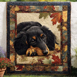 Dachshund Fall Parade Quilted Blanket NCU0NT9178