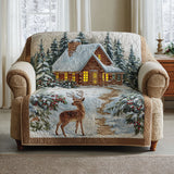 Deer Cabin Quilted Sofa Cover NCU0TV876