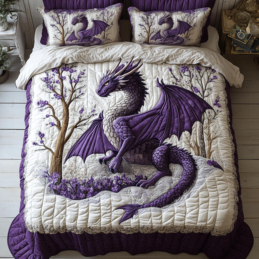 Dragon 3-Piece Quilted Bedding Set NCU0VT87