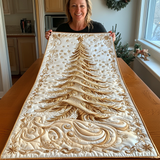 Elegant Christmas Tree Quilted Table Runner NCU0TH2258
