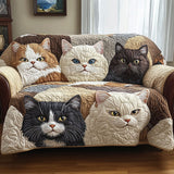 Golden Cat Quilted Sofa Cover NCU0DK11742