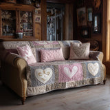 Heart Quilted Sofa Cover NCU0VT371