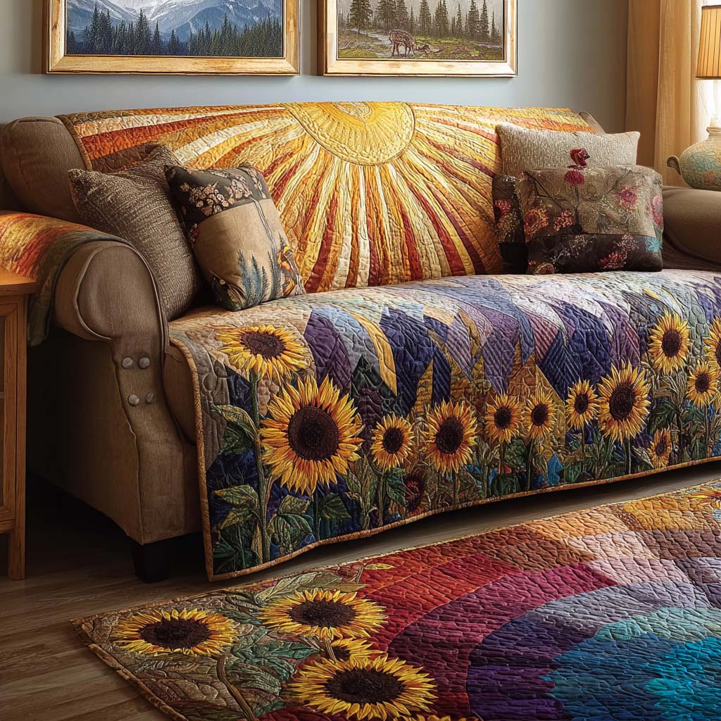 Sunshine Quilted Sofa Cover NCU0VT337