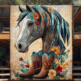 Horse Cowboy Charm Art Quilt Hanging NCU0DV848
