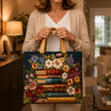 Handmade Bag - Floral Print and Books