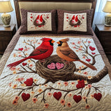 Couple Cardinal 3-Piece Quilted Bedding Set NCU0VT78
