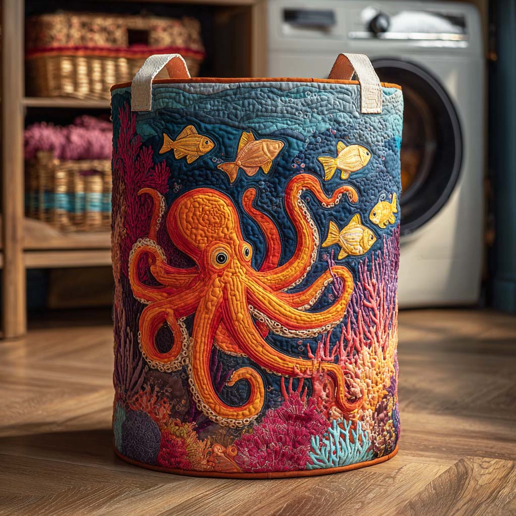 Ocean Quilted Laundry Basket NCU0QN043