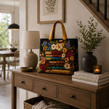 Handmade Bag - Floral Print and Books
