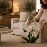 Handmade Bag - White Lilies