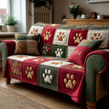 Paw Holiday Quilted Sofa Cover NCU0TV870
