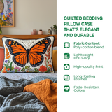 Serene Plumeria Quilted Bedding Pillow Case NCU0VL1988