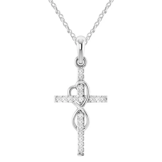 Cross Pendant Necklace with Diamond Alloy