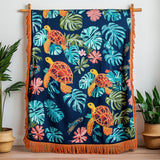 Tropical Turtle Paradise Woven Sofa Blanket NCU0NT4773