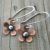 Retro Silver Floral Earrings