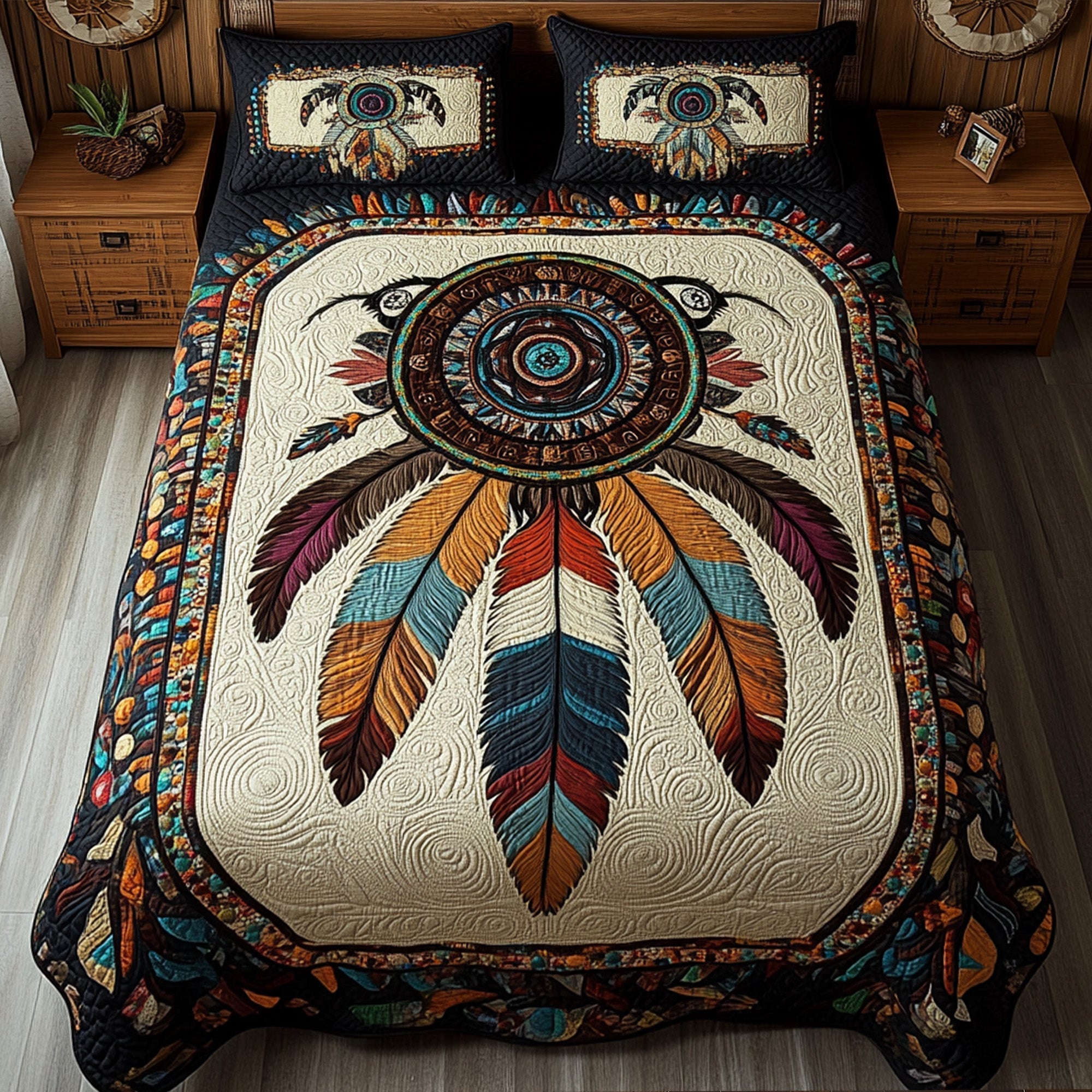 Dreamcatcher 3-Piece Quilted Bedding Set NCU0VT86