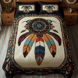 Whispering Feathers 3-Piece Quilted Bedding Set NCU0PT3016