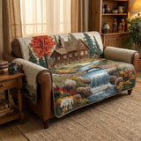 Woodland Rustic Shade Quilted Sofa Cover NCU0TD1802