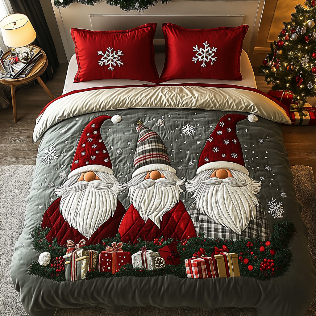 Gnome 3-Piece Quilted Bedding Set NCU0VT281