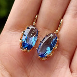 Golden Blue Blossom Earrings