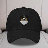 Australian Shepherd Head (Black) Embroidered Hat