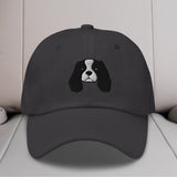 Cavalier King Charles Spaniel Head (Black & White) Embroidered Hat