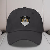 Australian Shepherd Head (Black) Embroidered Hat