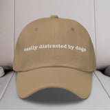 Easily Distracted By Dogs Embroidered Hat