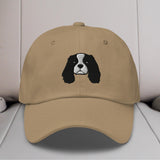 Cavalier King Charles Spaniel Head (Black & White) Embroidered Hat