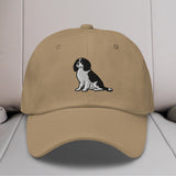 Cavalier King Charles Spaniel Sit (Black & White) Embroidered Hat