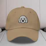 Goldendoodle Head (White) Embroidered Hat