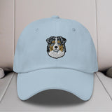 Australian Shepherd Head (Blue Merle) Embroidered Hat