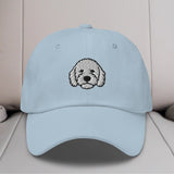 Goldendoodle Head (White) Embroidered Hat