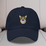 Corgi Head Embroidered Hat