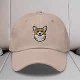 Corgi Head Embroidered Hat