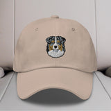 Australian Shepherd Head (Blue Merle) Embroidered Hat